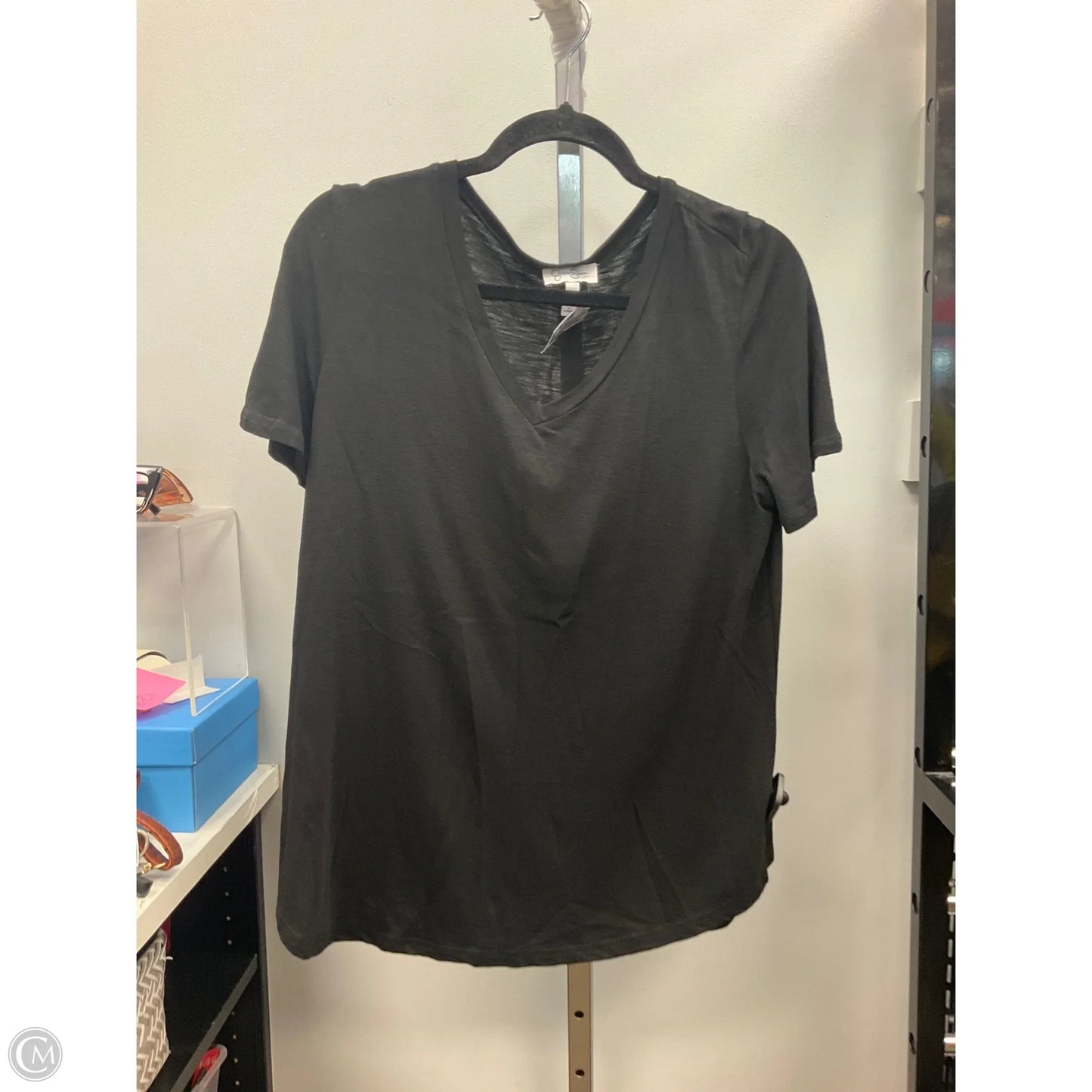 Top Short Sleeve By Jessica Simpson In Black, Size: L