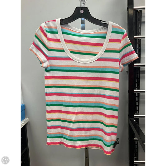 Top Short Sleeve By Talbots In Striped Pattern, Size: L