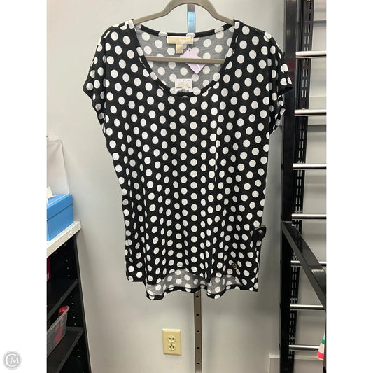 Top Short Sleeve By Michael By Michael Kors In Polkadot Pattern, Size: L