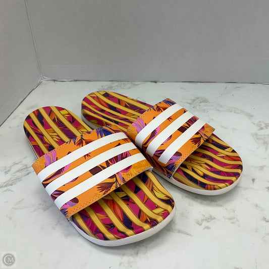 Sandals Flats By Adidas In Multi-colored, Size: 7