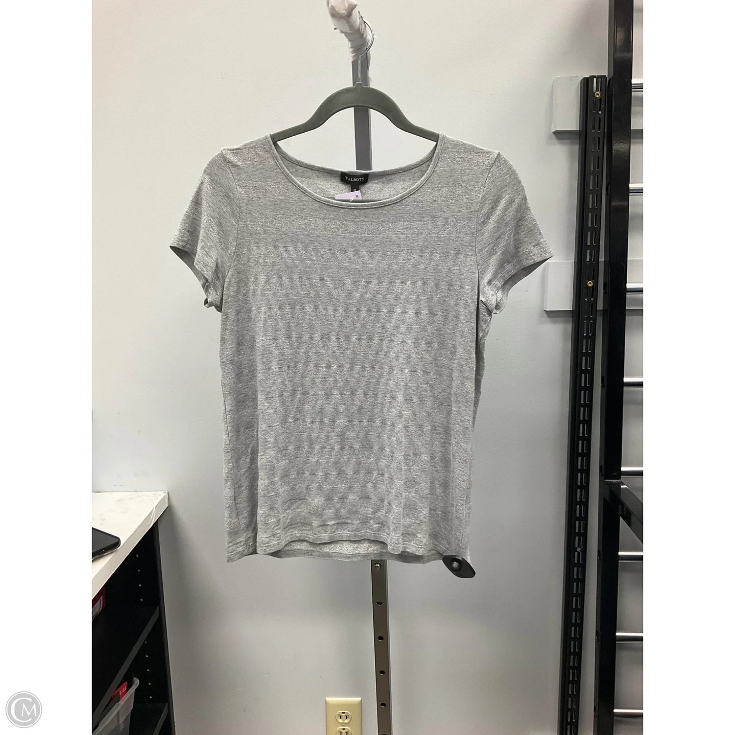 Top Short Sleeve By Talbots In Grey, Size: M
