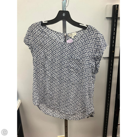 Top Short Sleeve By Adrienne Vittadini In Black & White, Size: L