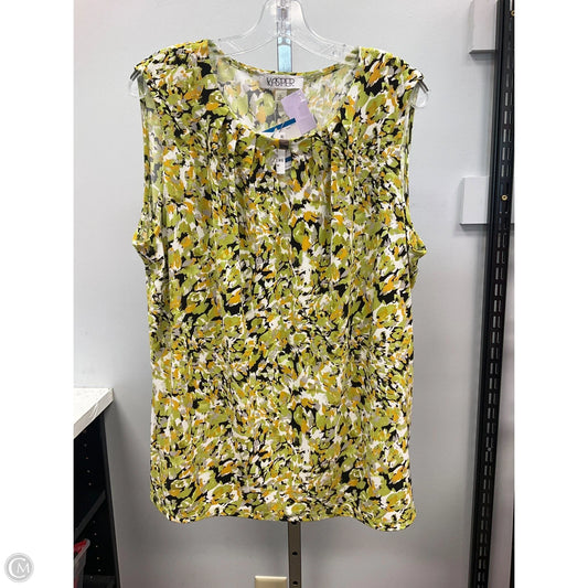 Top Sleeveless By Kasper In Green & Yellow, Size: Xl