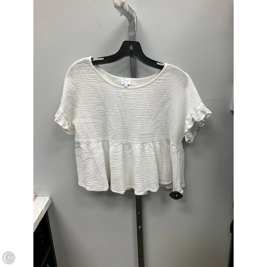 Top Short Sleeve By Blue Rain In White, Size: M