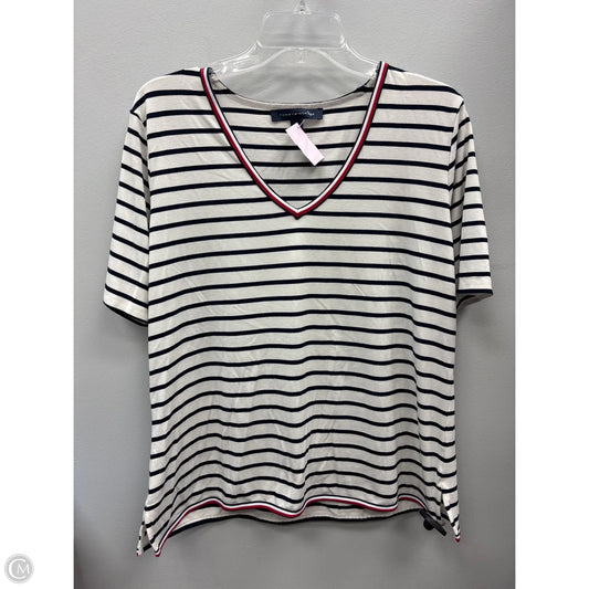 Top Short Sleeve By Tommy Hilfiger In Striped Pattern, Size: L