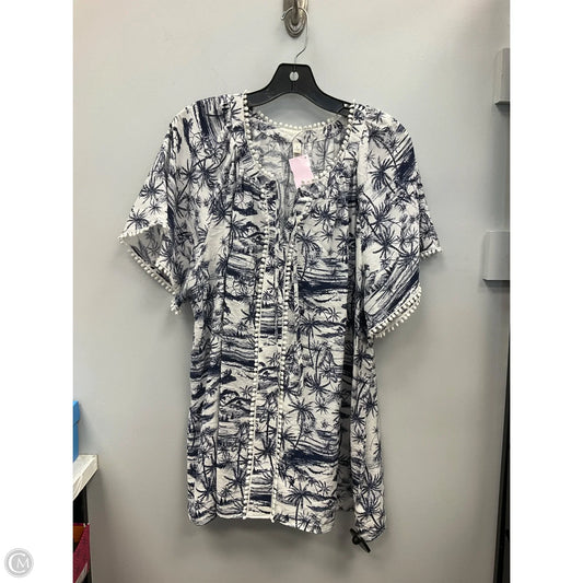 Top Short Sleeve By Torrid In Blue & White, Size: 2x