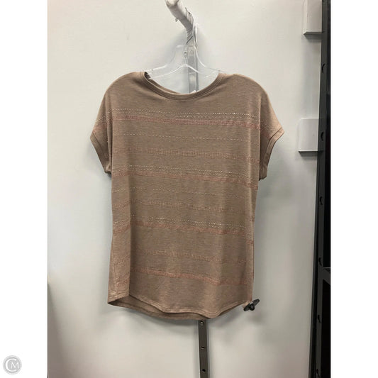 Top Short Sleeve By Apt 9 In Taupe, Size: M