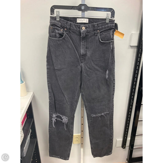 Jeans Straight By Abercrombie And Fitch In Black, Size: 4l