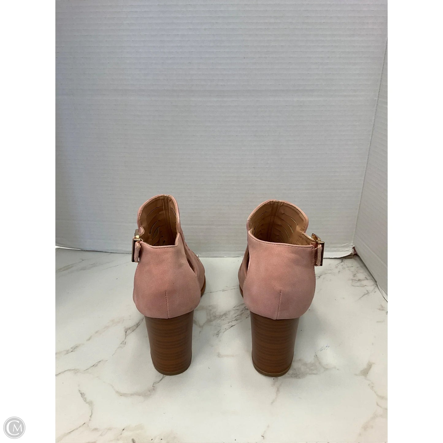 Shoes Heels Block By Top Moda In Pink, Size: 7.5
