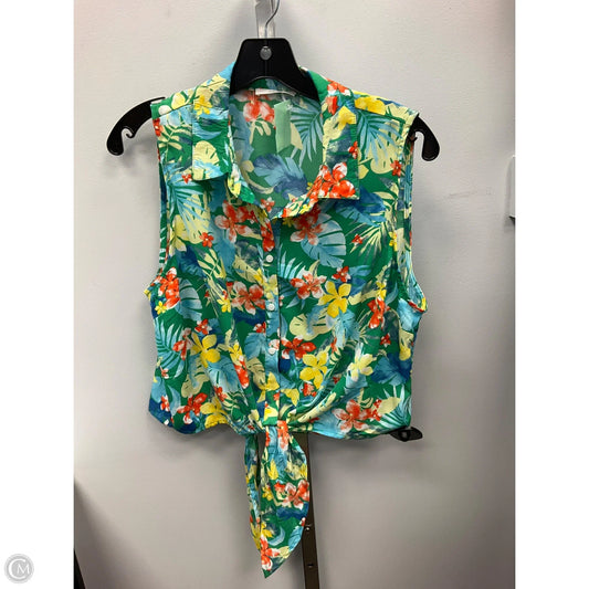 Top Sleeveless By Timing In Blue & Green, Size: L