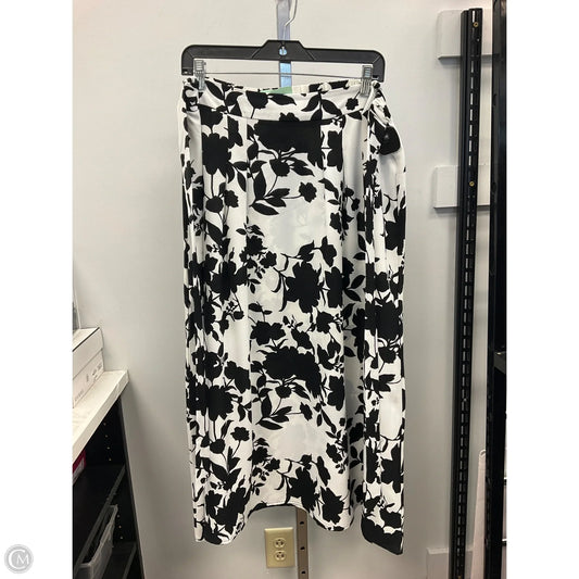 Skirt Midi By Adrienne Vittadini In Black & White, Size: L