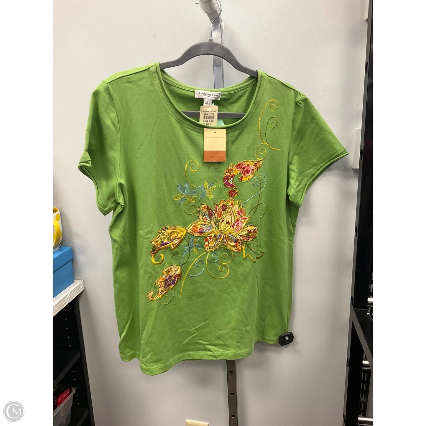 Top Short Sleeve By Coldwater Creek In Green, Size: L