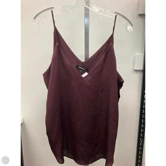 Top Sleeveless By Express In Maroon, Size: L