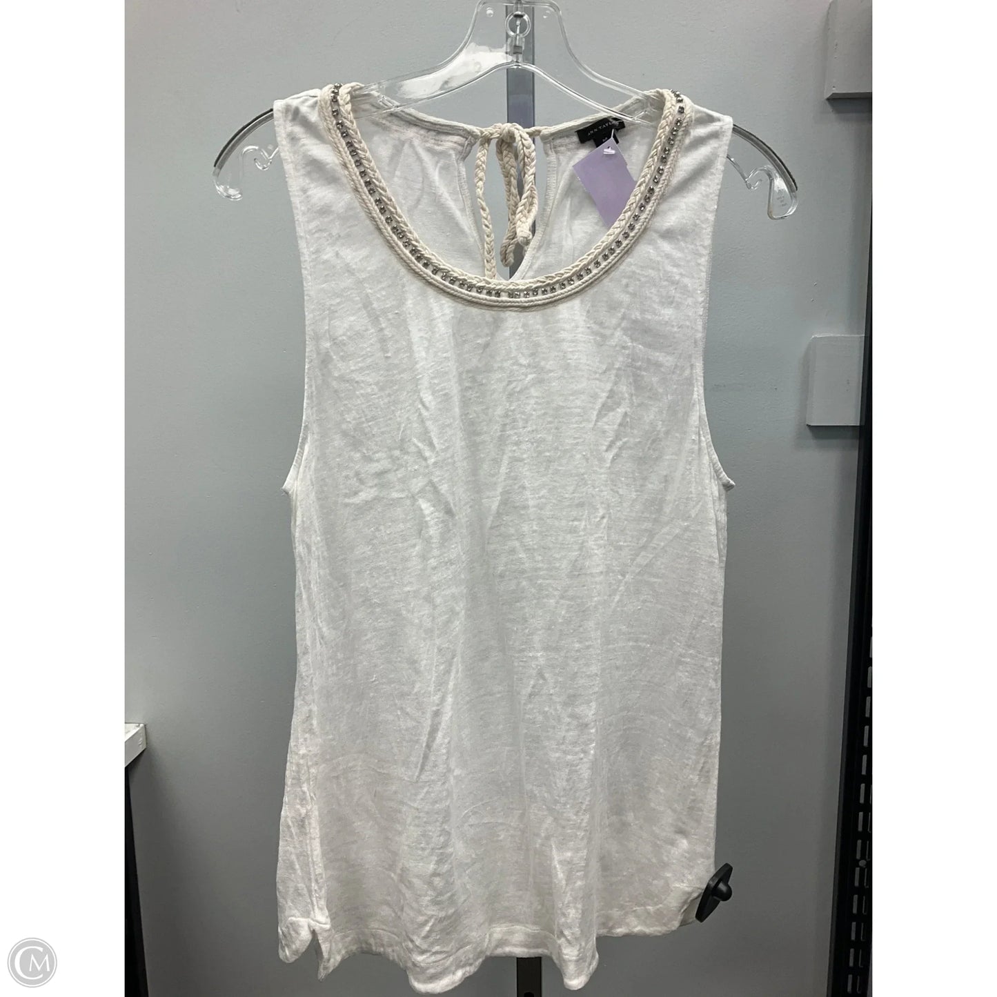 Top Sleeveless By Ann Taylor In Cream, Size: M