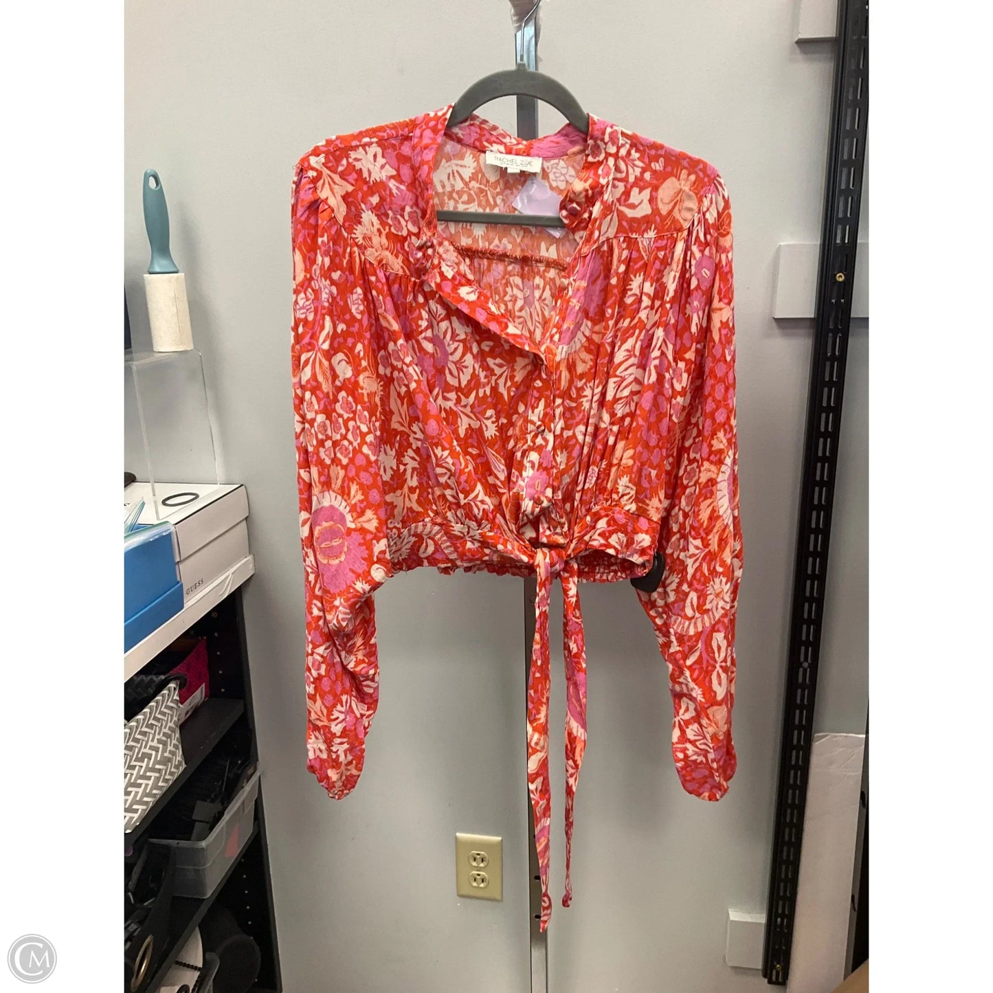 Top Long Sleeve By Rachel Zoe In Orange & Pink, Size: M