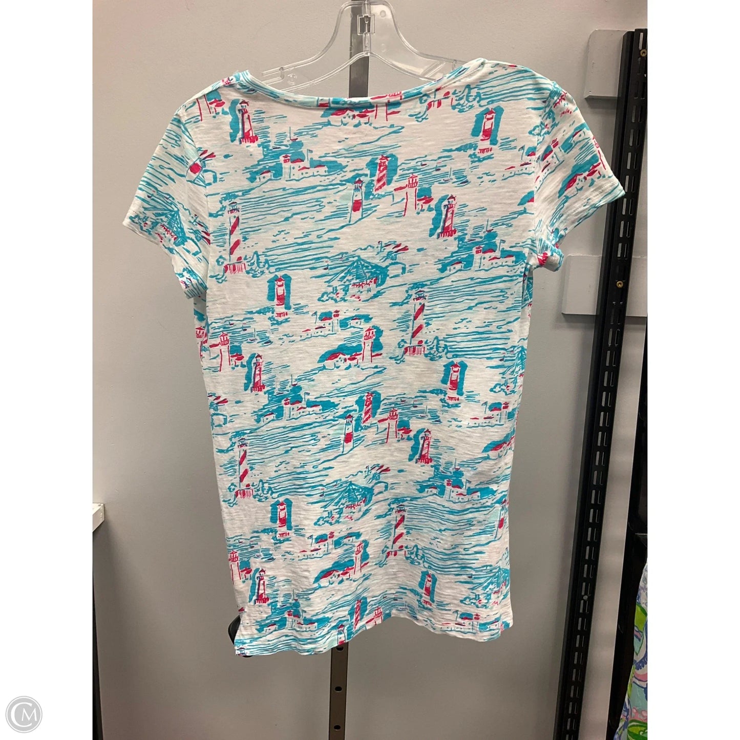 Top Short Sleeve Designer By Lilly Pulitzer In Blue, Size: Xs