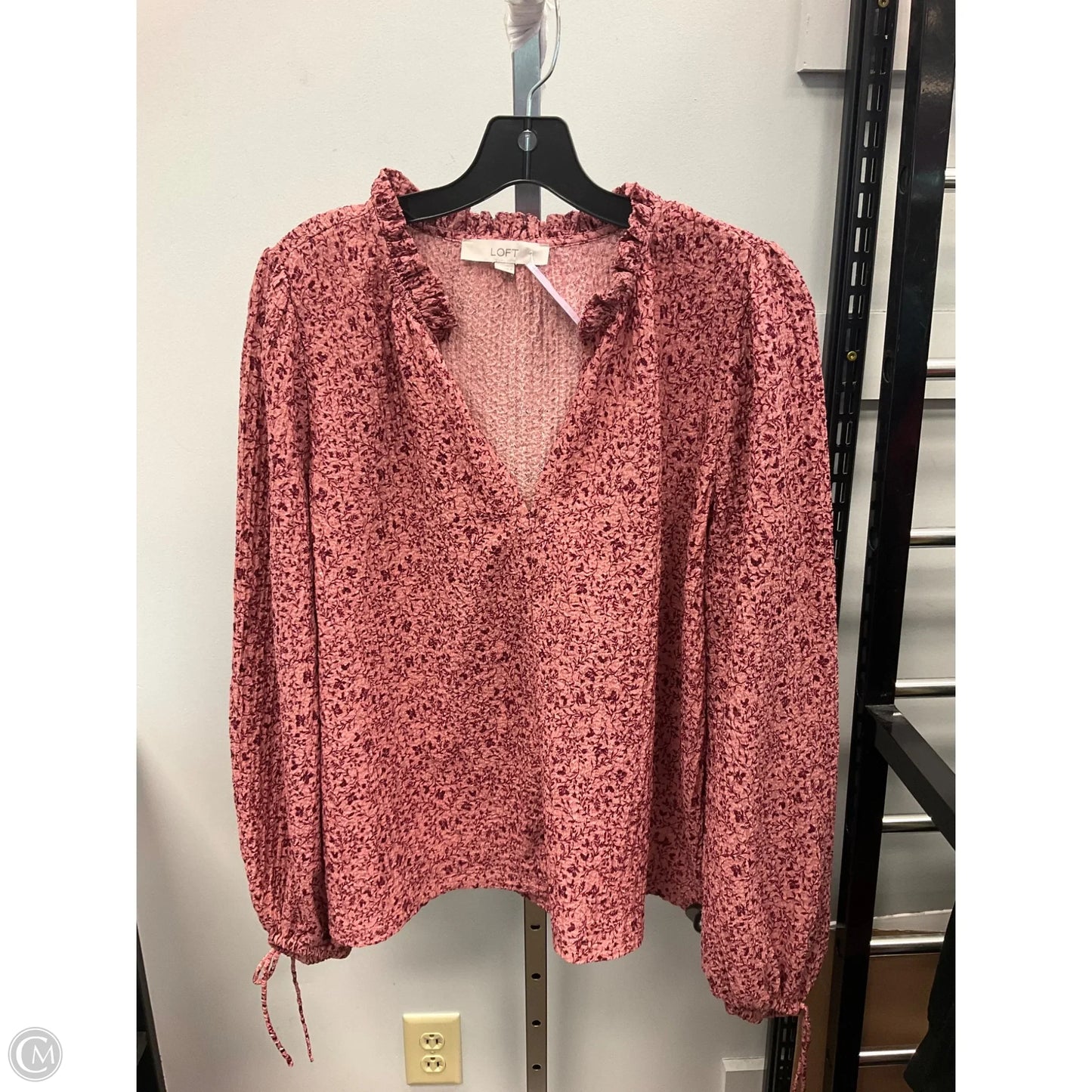 Top Long Sleeve By Loft In Pink, Size: L