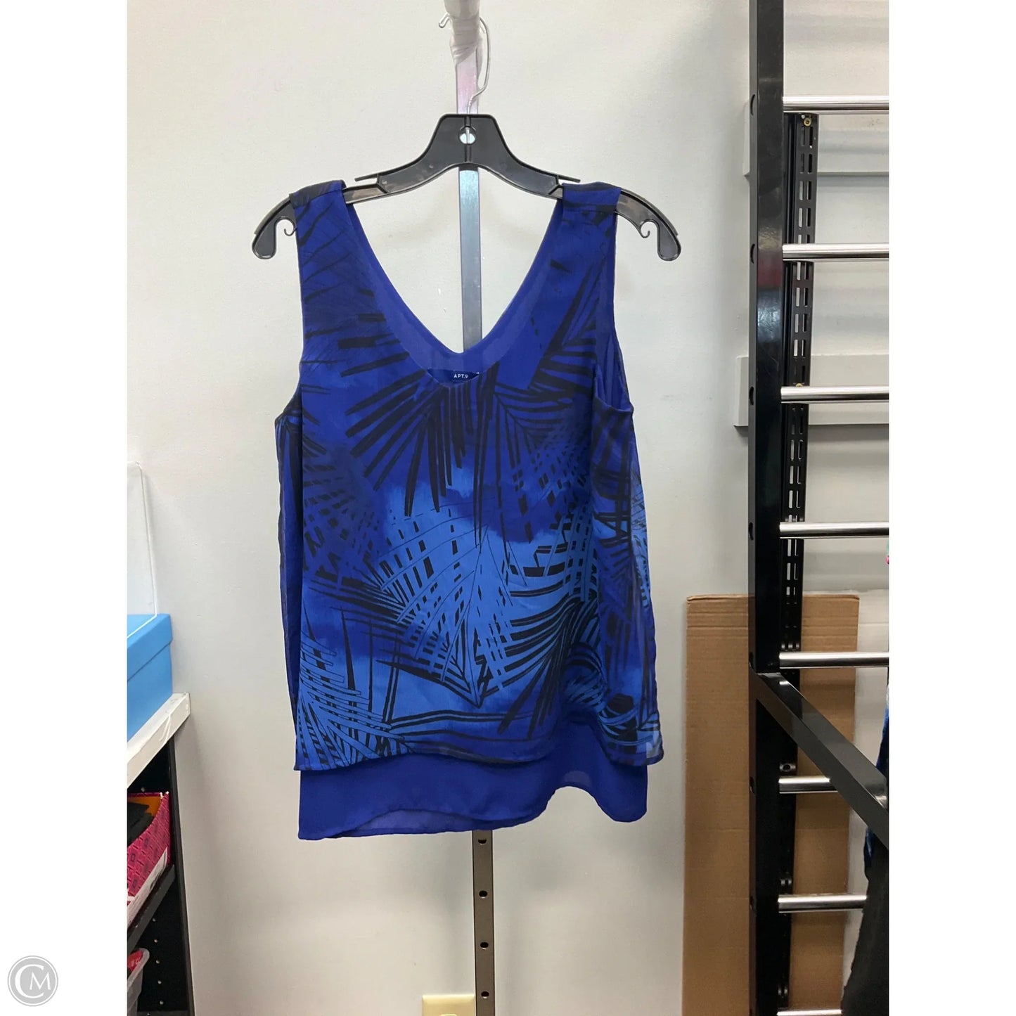 Top Sleeveless By Apt 9 In Blue, Size: M