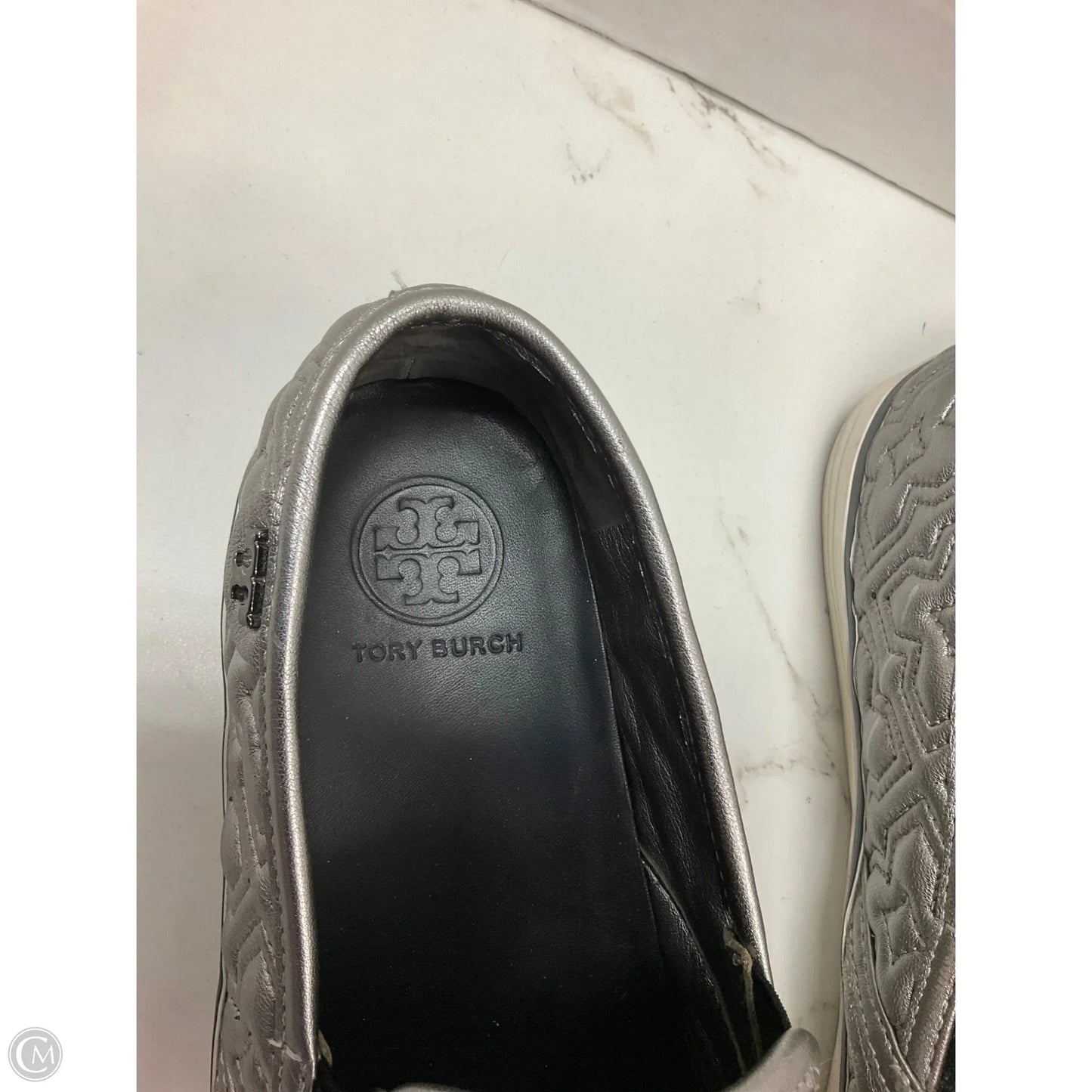 Shoes Designer By Tory Burch In Silver, Size: 8