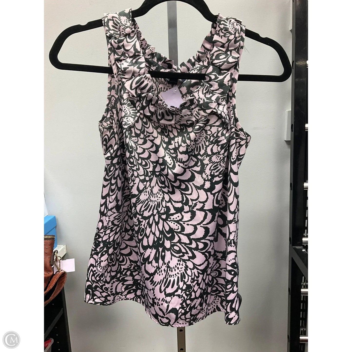 Top Sleeveless By Banana Republic In Black & Pink, Size: S