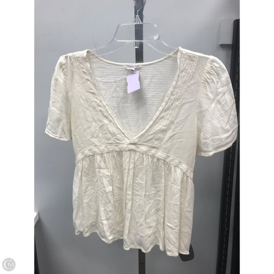Top Short Sleeve By Love On A Hanger In Cream, Size: S