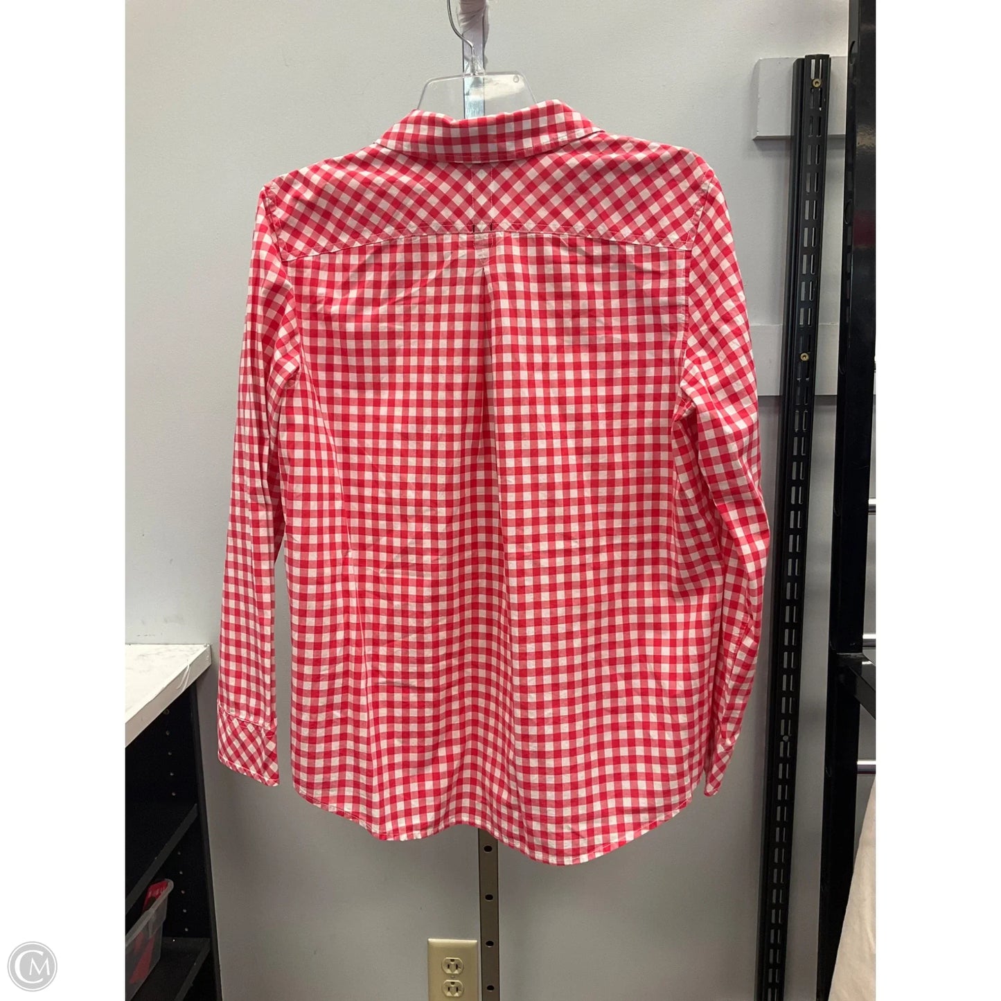 Top Long Sleeve By Vineyard Vines In Checkered Pattern, Size: 12