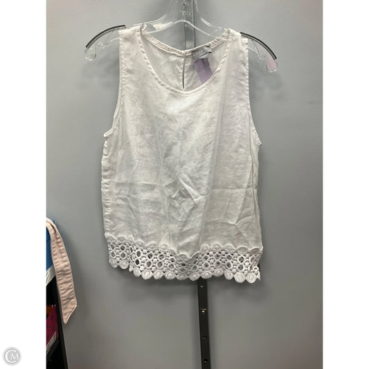 Top Sleeveless By Kenar In White, Size: S