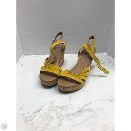 Shoes Heels Wedge By Franco Sarto In Yellow, Size: 7.5