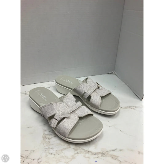 Sandals Heels Wedge By Clarks In Grey, Size: 9