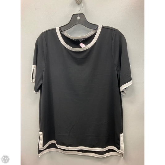 Top Short Sleeve By Adrianna Papell In Black & White, Size: S
