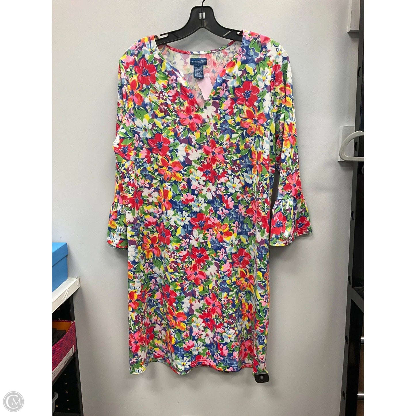 Dress Casual Midi By Caribbean Joe In Floral Print, Size: M