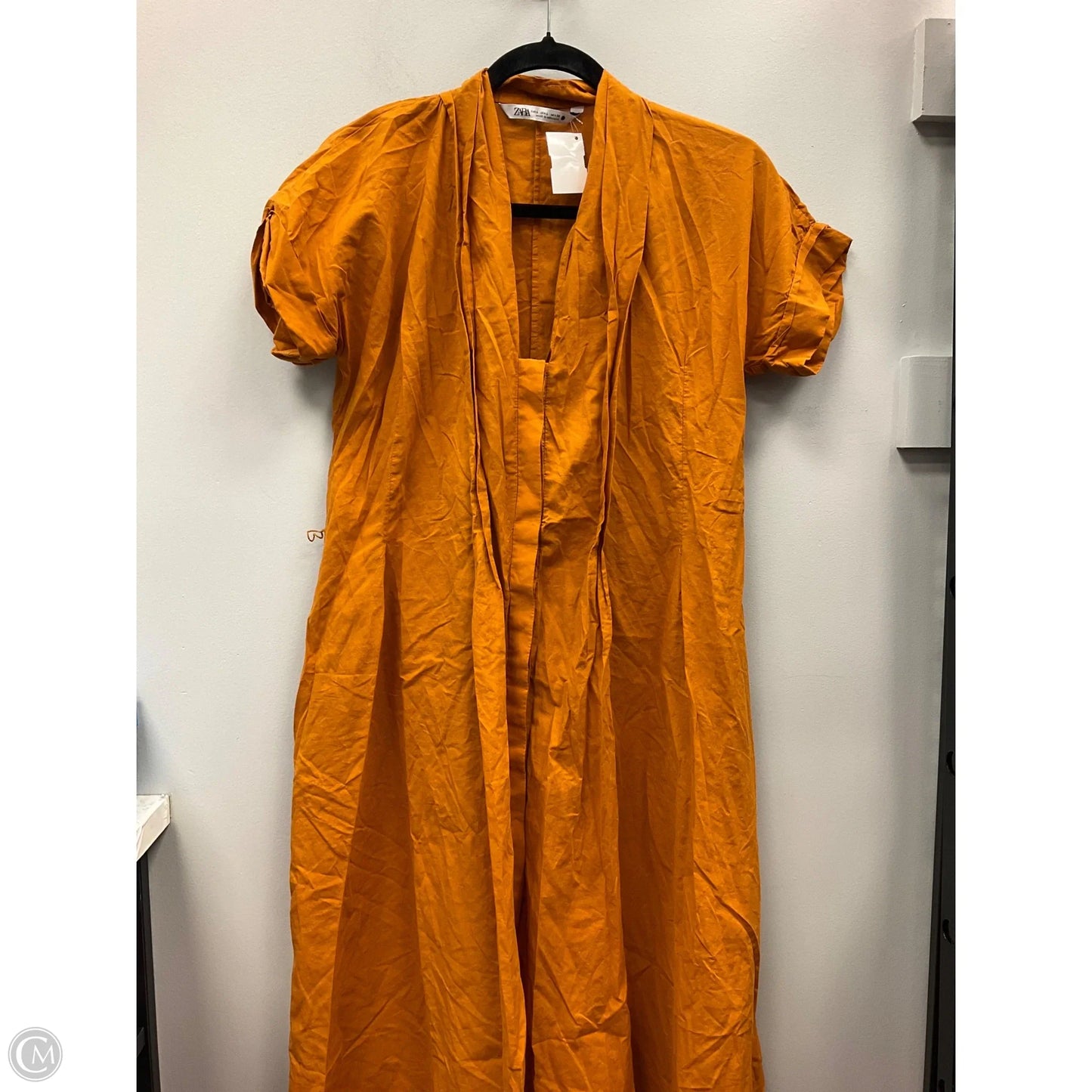 Dress Casual Midi By Zara In Orange, Size: L