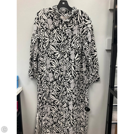 Dress Casual Midi By Loft In Black & White, Size: 12p