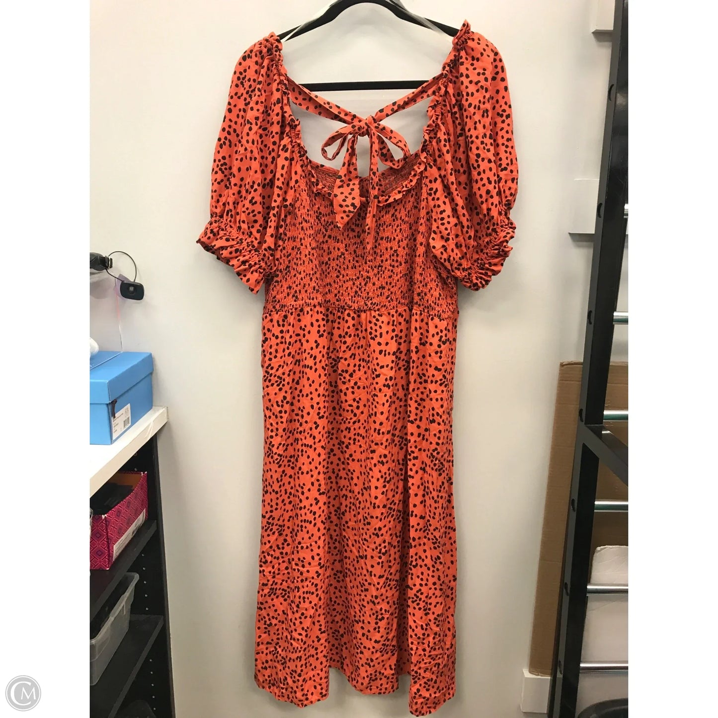 Dress Casual Midi By Beachlunchlounge In Black & Orange, Size: Xxl