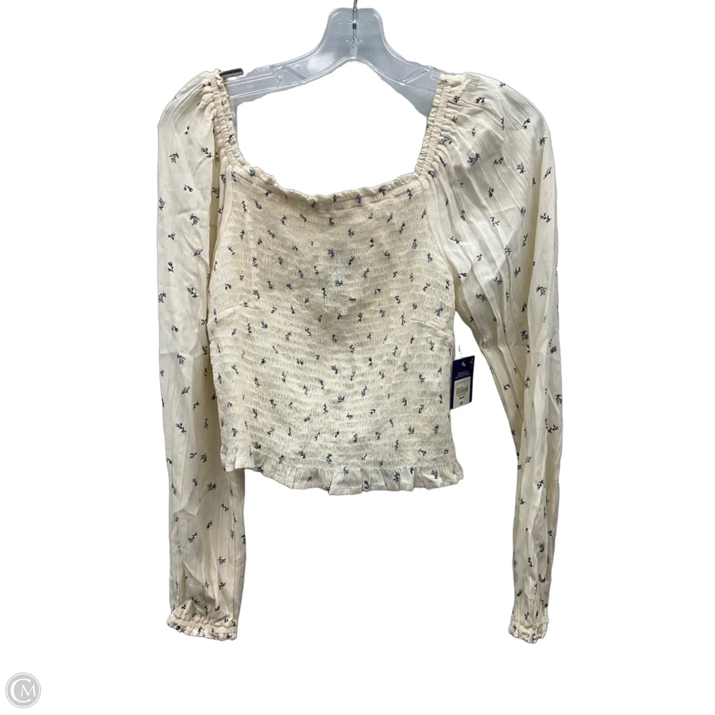 Top Long Sleeve By Arizona In Blue & Cream, Size: M
