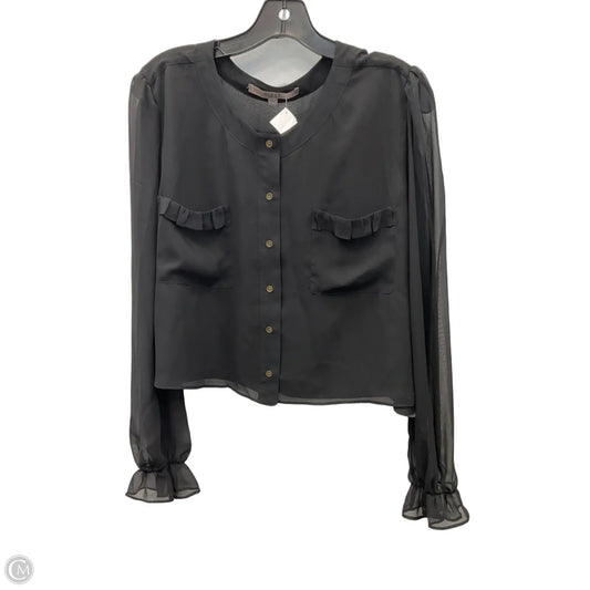Top Long Sleeve By Guess In Black, Size: L
