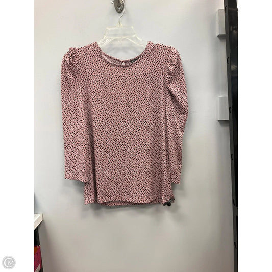 Top Long Sleeve By Adrianna Papell In Black & Pink, Size: S