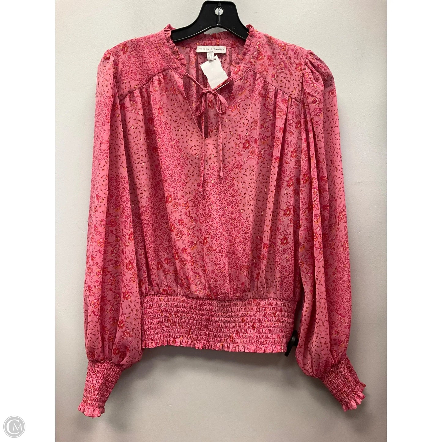 Top Long Sleeve By Maison Damelie In Pink, Size: S