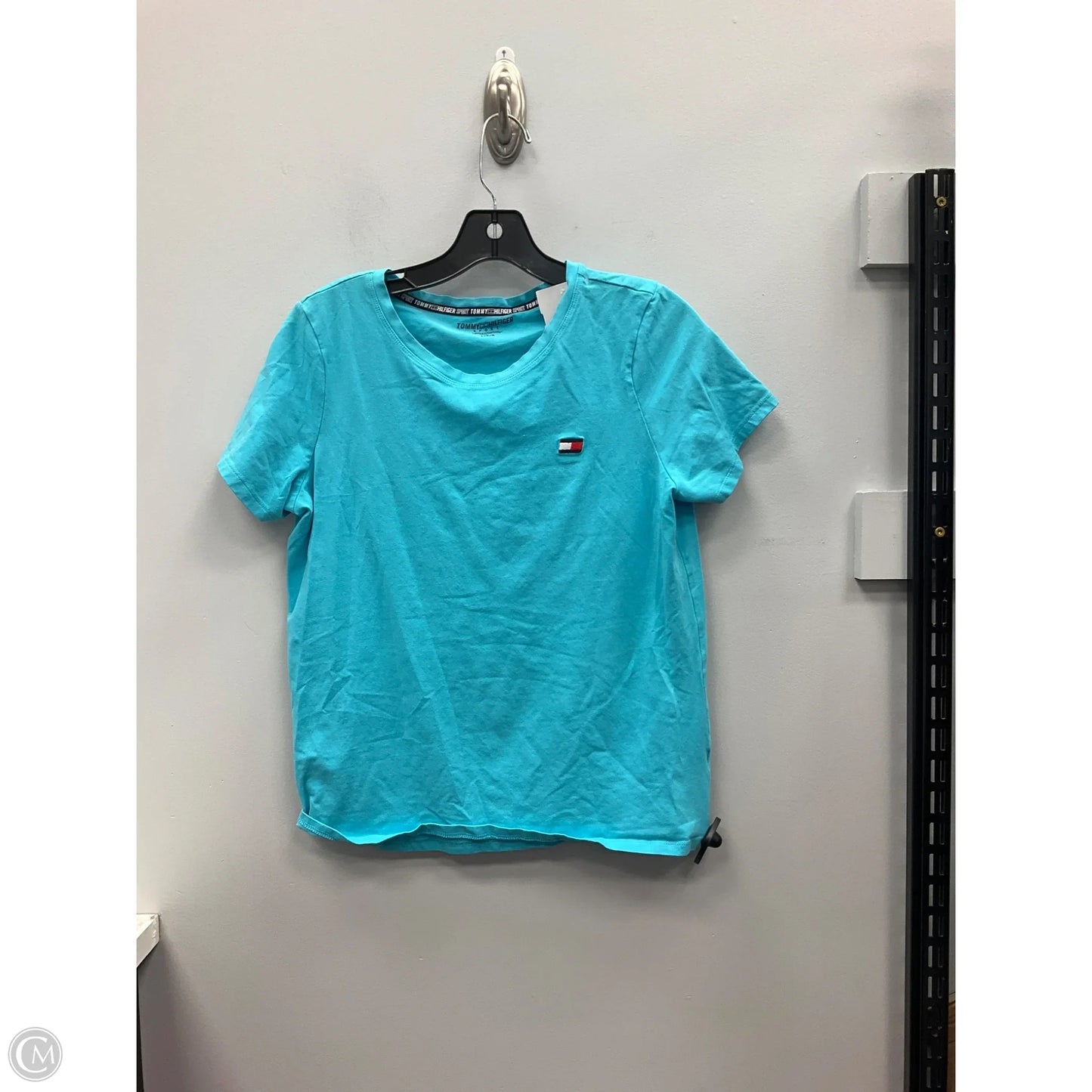 Top Short Sleeve By Tommy Hilfiger In Blue, Size: L