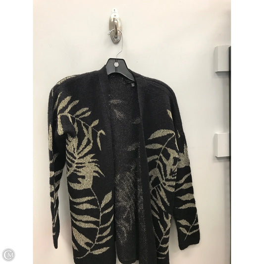 Sweater Cardigan By Lucky Brand In Black & Gold, Size: Xs