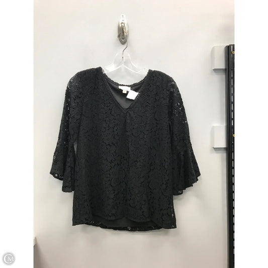 Top 3/4 Sleeve By Loft In Black, Size: Xs