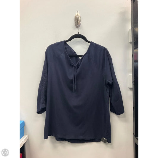 Top Long Sleeve By Talbots In Navy, Size: Xl