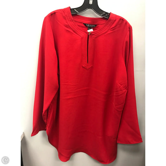 Top Long Sleeve By Lauren By Ralph Lauren In Red, Size: 1x