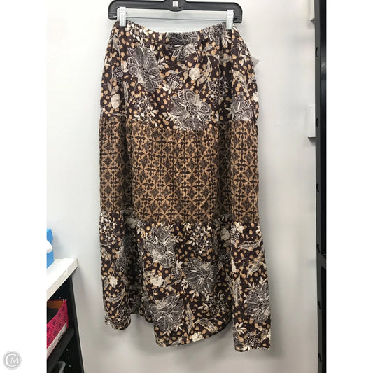 Skirt Midi By Basic Editions In Brown, Size: Xl