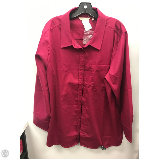 Top Long Sleeve By Soft Surroundings In Maroon, Size: 1x