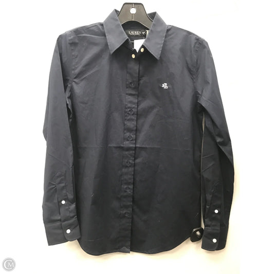 Top Long Sleeve By Lauren By Ralph Lauren In Navy, Size: Xs