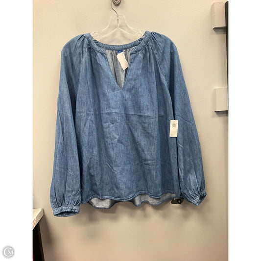 Top Long Sleeve By Old Navy In Blue Denim, Size: M