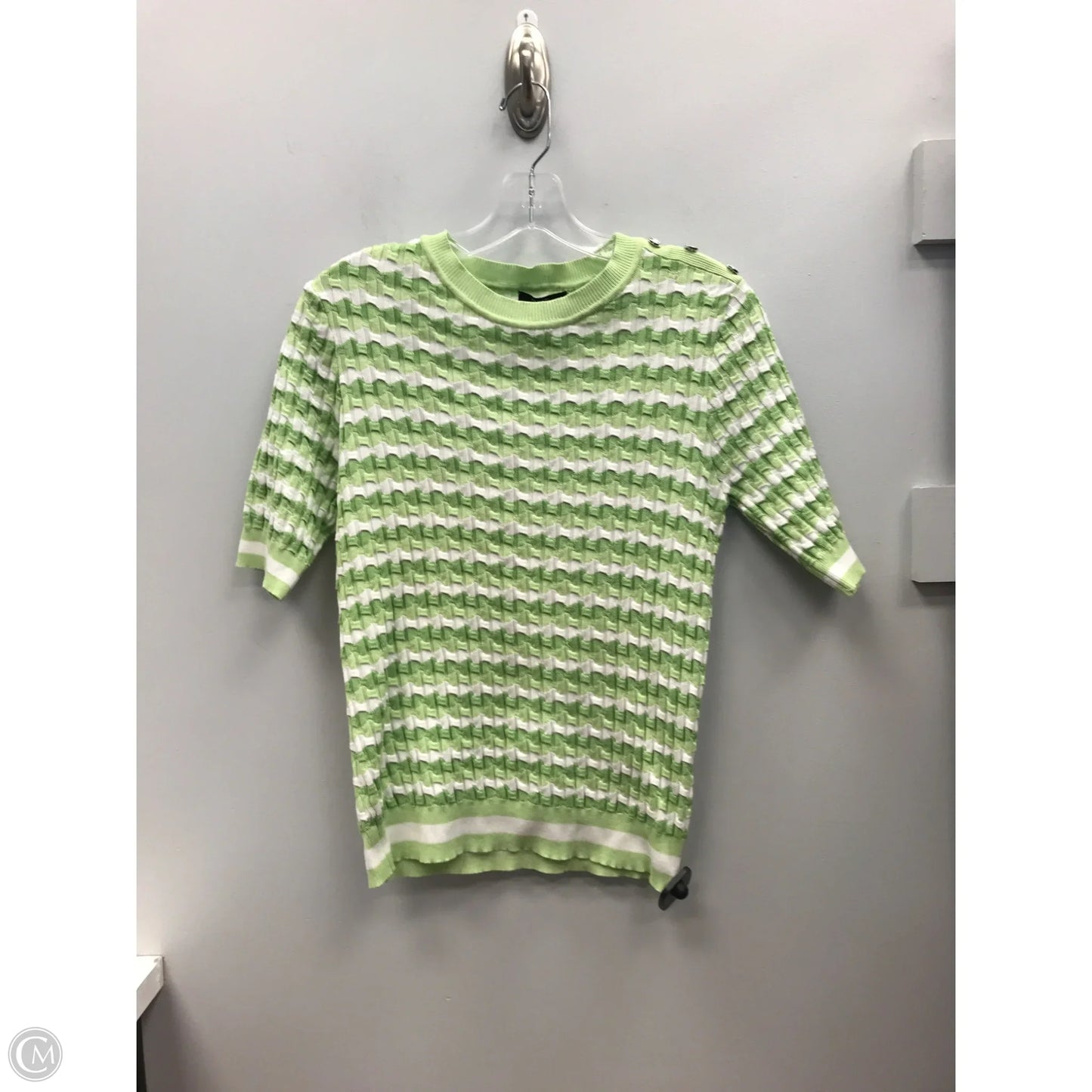Sweater Short Sleeve By Tahari In Green, Size: M
