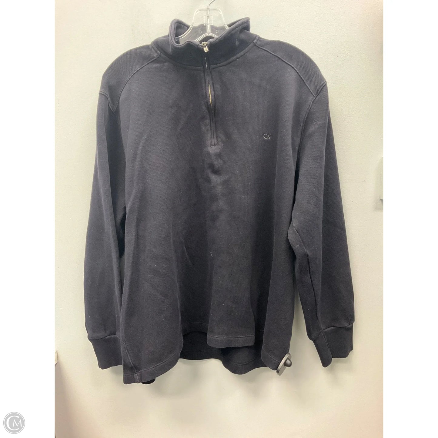 Sweatshirt Collar By Calvin Klein In Black, Size: Xl