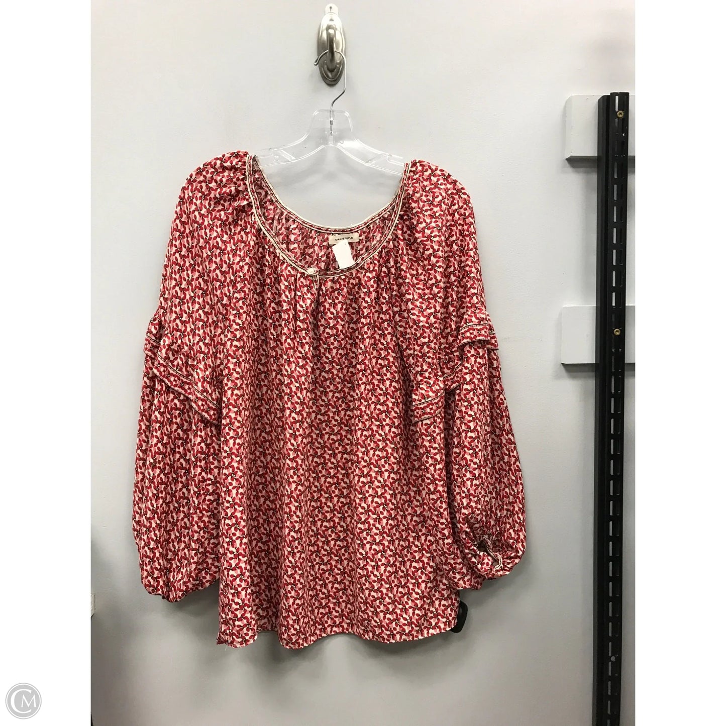 Top Long Sleeve By Max Studio In Pink & Red, Size: Xl